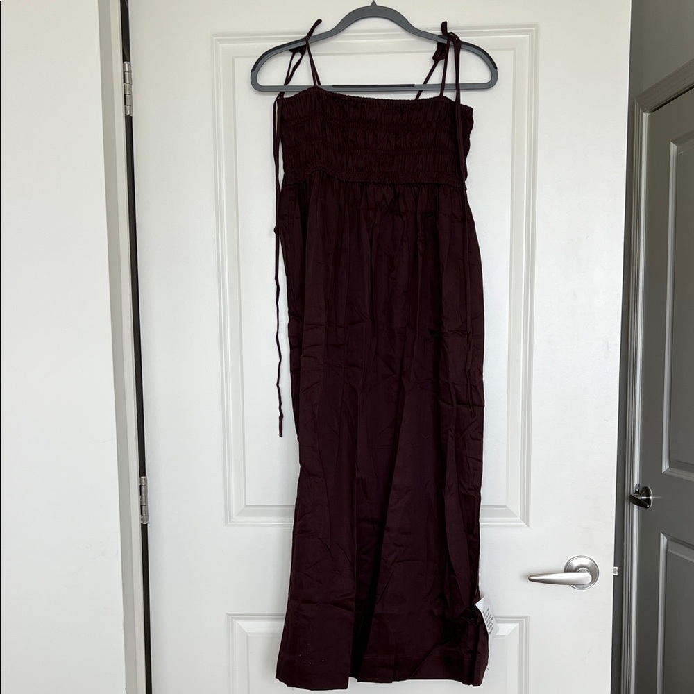 ASOS Design shirred bust cotton sateen maxi dress NWT